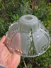 Tulipe coupelle Lot abat jour Lustre en verre décor de glace signé Ezan Art Déco