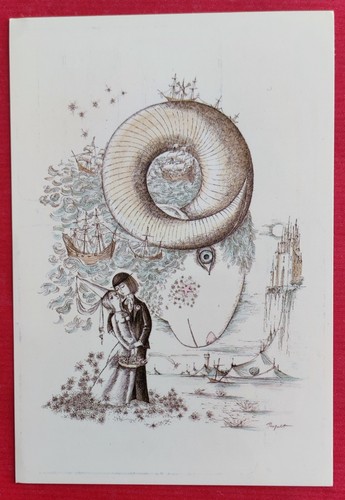 Carte postale illustrée par - carte,