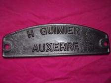 Plaque en fonte H. GUIMIER à AUXERRE