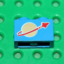 Lego vintage Brique avec logo Classic Space Ref. 3004p90 Blue set 928 497 493