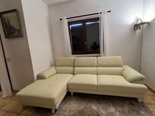 Canapé cuir Buffle beige avec