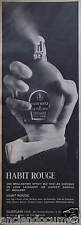 PUBLICITÉ DE PRESSE 1966 HABIT ROUGE DE GUERLAIN BRILLANTINE SPRAY - ADVERTISING