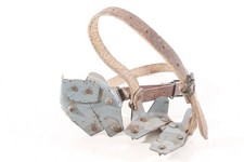 2 X Ancienne Pique À Chaussures En Métal Vintage Avec Cuir D'Aide À La Marche