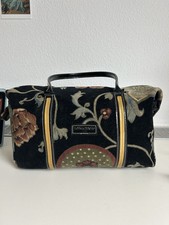 sac à main en velours noir à imprimé floral Longchamp