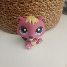 LITTLEST PETSHOP PET SHOP LPS #1410 HASBRO CASTOR PRUNE BEIGE YEUX VIOLET ASSIS