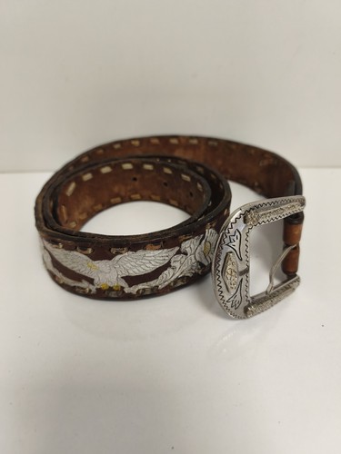 Ceinture ancienne cuir motif