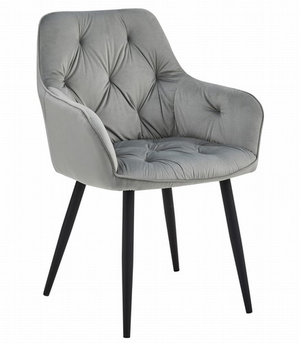Fauteuil jork velours gris - fauteuil,