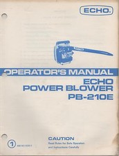 ECHO POWER BLOWER OPERATOR"S