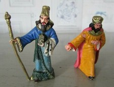 Lot de 2 figurines Starlux Rois mages matière plastique Hauteur 6 cm