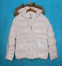doudoune PYRENEX blanc nacré  a capuche doublé duvet taille 42 FR