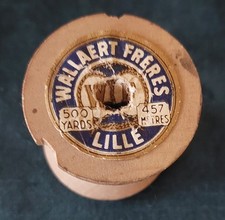 Bobine de fil coton blanc cablé Louis d'or 6 fils Wallaert frères bobine bois