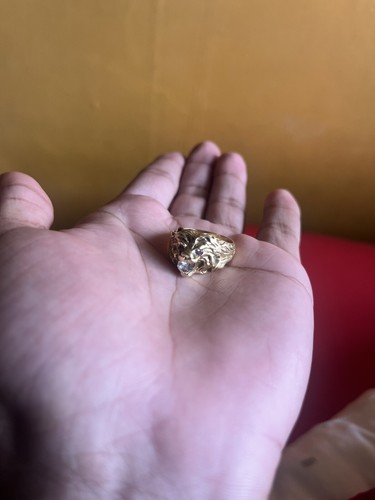 Bague lion carats rubis - or,