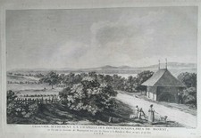CHARNIER CHAPELLE BOURGUIGNONS MORAT Suisse GRAVURE Picquenot LE BARBIER XVIII°