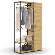 Dressing penderie étagères avec porte L. 90 cm DETROIT design industriel