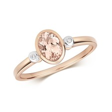 Bague Femme Or Rose 9 k/carat et Diamant avec Morganite