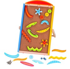 Toboggan à billes en bois