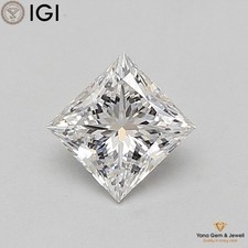 Diamant cultivé en laboratoire CVD taille princesse 1,00 CT. Certificat IGI...
