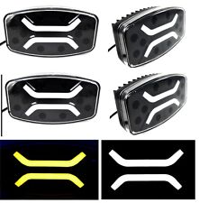 4 x 12 / 24V LED Spot Feux + DRL Fluo Blanc Orange Roulis Tracteur Van Bus