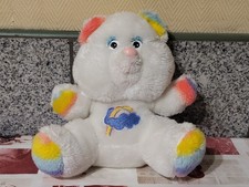 CARE BEARS BEAR BISOUNOURS OURS ARC EN CIEL RAINBOW NUAGE BLEU 22 CM ANNEE 1980