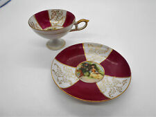 SUPERBE TASSE & SOUS TASSE SCENE GALANTE EN PORCELAINE ALLEMANDE OU VIENNE