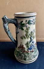 Ancien Pichet XIXÈME à Décor Champêtre / Origine à Identifier / Vernissé 21,5cm