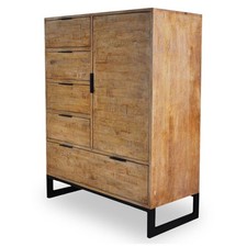 Buffet 4 Tiroirs & 1 Porte "Bolta" 112cm Naturel