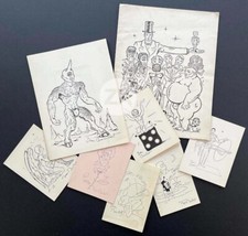 JEAN BOULLET Magie Freaks Cocteau Homosex. 8 Cartes Voeux Greeting Cards 1947/65