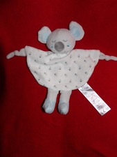 Doudou Plat Koala Blanc Gris Tom & Kiddy Bisous d'Ange
