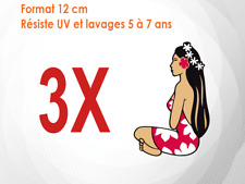 3 autocollants sticker (12 CM) : Hinano Polynésie vahiné (MAM025)