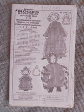 patron poupée modes et travaux NON DECOUPER COMPLET  octobre 2000