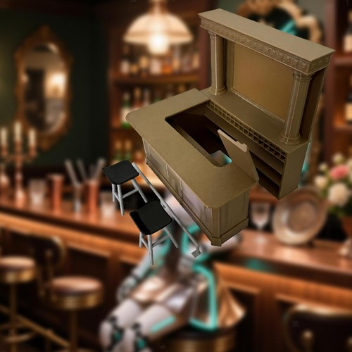 Maquette comptoir bar - , pour