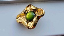 Bouton Vintage Fleurs Haute Couture Métal Doré 2,5cm