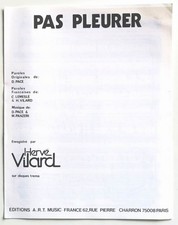 Partition vintage sheet music HERVE VILARD : Pas Pleurer * 70's Lemesle Panzeri