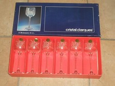 Coffret de 6 Verres à vin rouge en CRISTAL D'ARQUES 18 cl / Modèle Briançon TBE