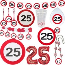 Ensemble Décoratif De Panneau Routier Pour Le 25E Anniversaire De La Fête