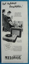 Publicité Papier - Électrophone Melovox De 1957