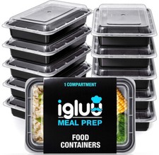 Igluu Lot de 10 Boîtes alimentaires rectangulaires pour préparation des repas