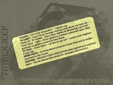 DECAL DECALCOMANIE  RECHAUD M1942 TYPE3 COLEMAN ALADDIN   . jeep willys us  ww2