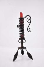 Porte-Bougie En Fer Forgé À Spirale H 33 Cm