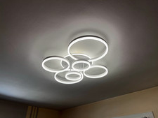 -Lustre Plafonnier moderne à LED lustre éclairage 6 Cercles OR - Argenté salon -