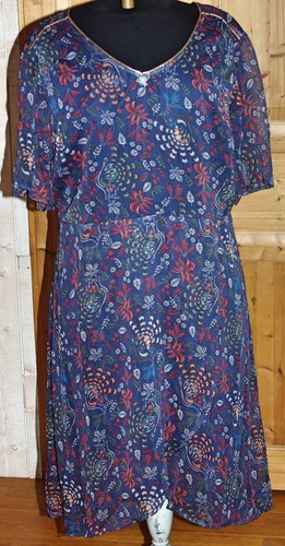 Robe voile imprimée bleu nuit