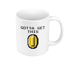 Tasse Céramique Mug Gotta Get This Coin Pixel Art Gamer Vintage Arcade Jeux