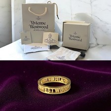 Vivienne Westwood Gold Cut-Out Logo Band Ring – Size 57 (Ø 18.1mm), Unisex