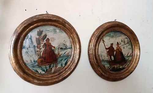 Paire tableaux anciens - paire,