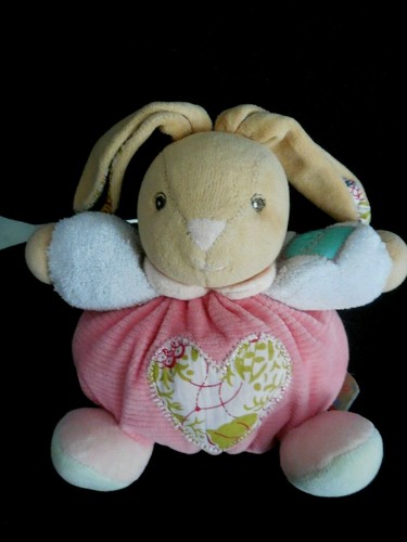 Doudou peluche lapin beige - peluche,