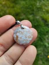 Jaspe Océan En Pendentif Forme Ronde Pierre Naturelle 