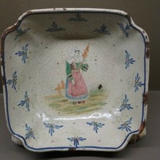 ANCIEN Plat FAÏENCE DE