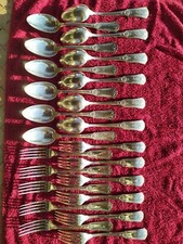  Ménagère Empire en Métal Argenté 23 Pièces Ancienne .