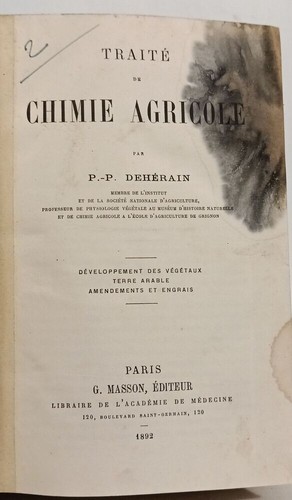 Traité chimie agricole - traité,