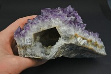 Cristal pseudomorphe de calcite recouvert d'Amethyste   minerale Amethyste